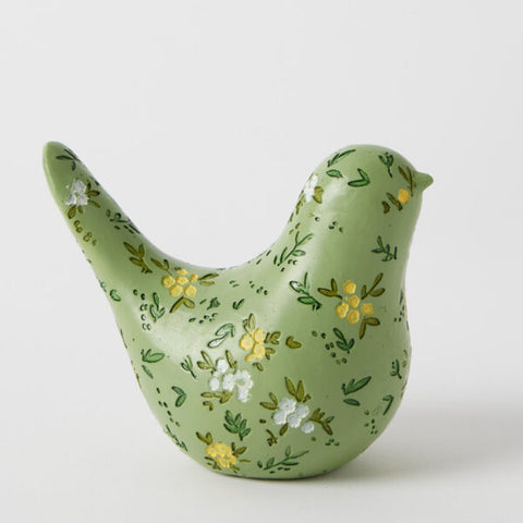 Pilbeam Living - Blooming Bird Sculpture Large - Green
