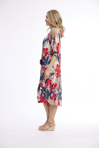 Orientique - Tiered Puff Sleeves Dress - Cavailon