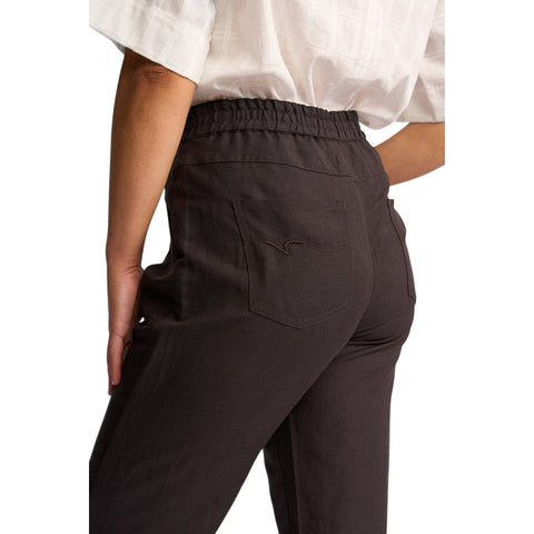Vassalli - Oxford Ankle Gazer Pull On Pant - Chocolate