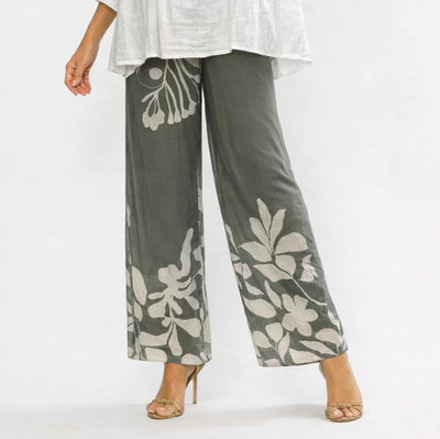 La Strada - 100%Tencel Pants - Khaki/Beige