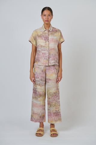 Naturals by O&J - Linen Button Down Collared Top - Jardin