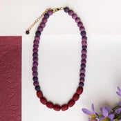 WorldFinds - Kantha Couplet Necklace-Burgundy