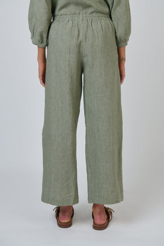 Naturals by O&J - Wide Leg Linen Pant- Artichoke