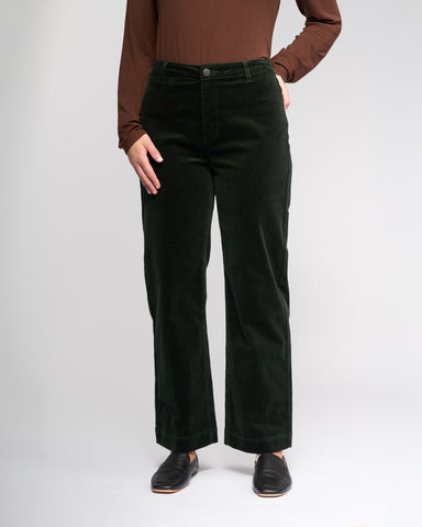 Vassalli - Market Cord Straight Leg Ankle Grazer  - Forest