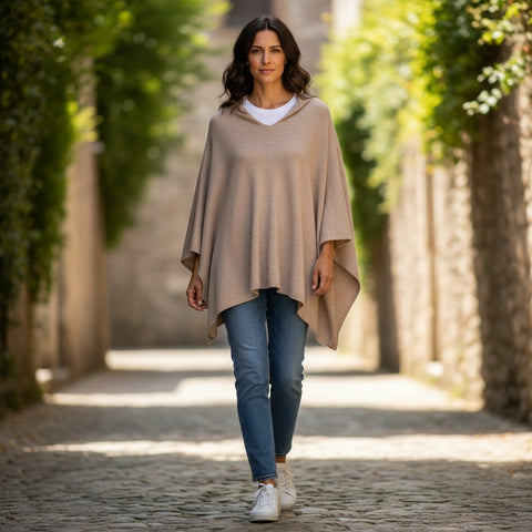 AUTN - Multi-Way Wearing Poncho - Beige - PH210540-11