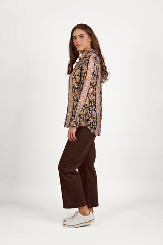 Vassalli - Long Sleeve Shirt with Button Placket Back - Charm