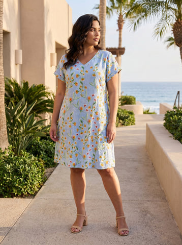 Orientique - Reversible Short Sleeve Dress - Sur Mer