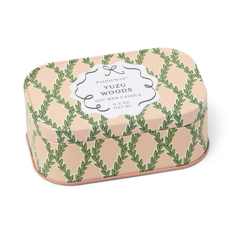 Paddywax - Chérie Printed Candle Tin 4.5 oz - Yuzu Woods