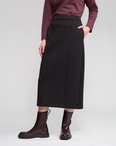 Vassalli - Falcon Midi Length Knit Skirt - Black