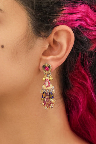 Ayala Bar - H2386  Plum Wine Set, Purple Earrings - Pranella