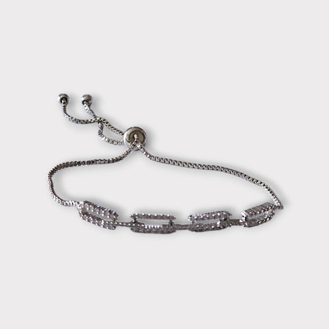 MCLuxe - Lumière Crystal Link Adjustable Chain Bracelet – Gold or Rodium Plating