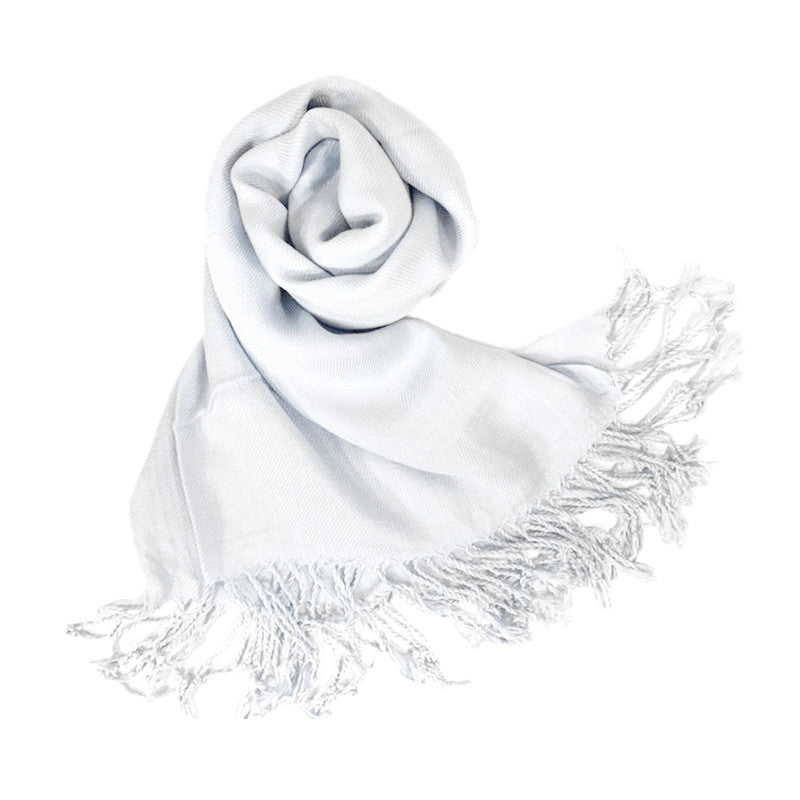 AUTN - Plain Pashmina Wrap - Silver - 8407-32