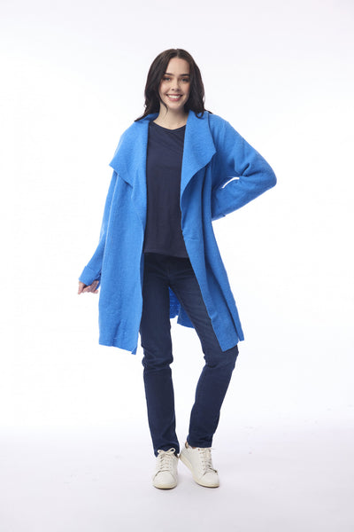 Orientique - 100% Australian Merino Wool Wrap Jacket - Cobalt