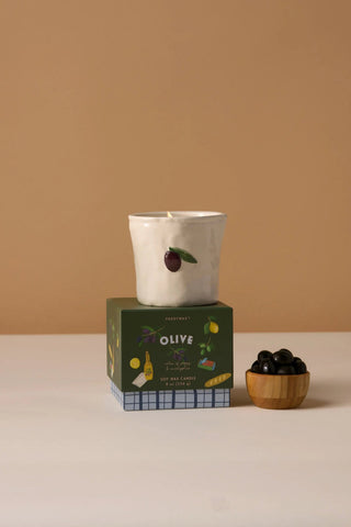 Paddywax - Bistro Embossed Ceramic Boxed Candle- Fig & Olive
