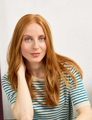 Mansted - Stella Linen/Hemp Stripe Top – Turquoise