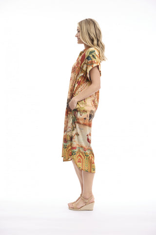 Orientique - Digital Shirt Dress With Collar - Indian Vibes
