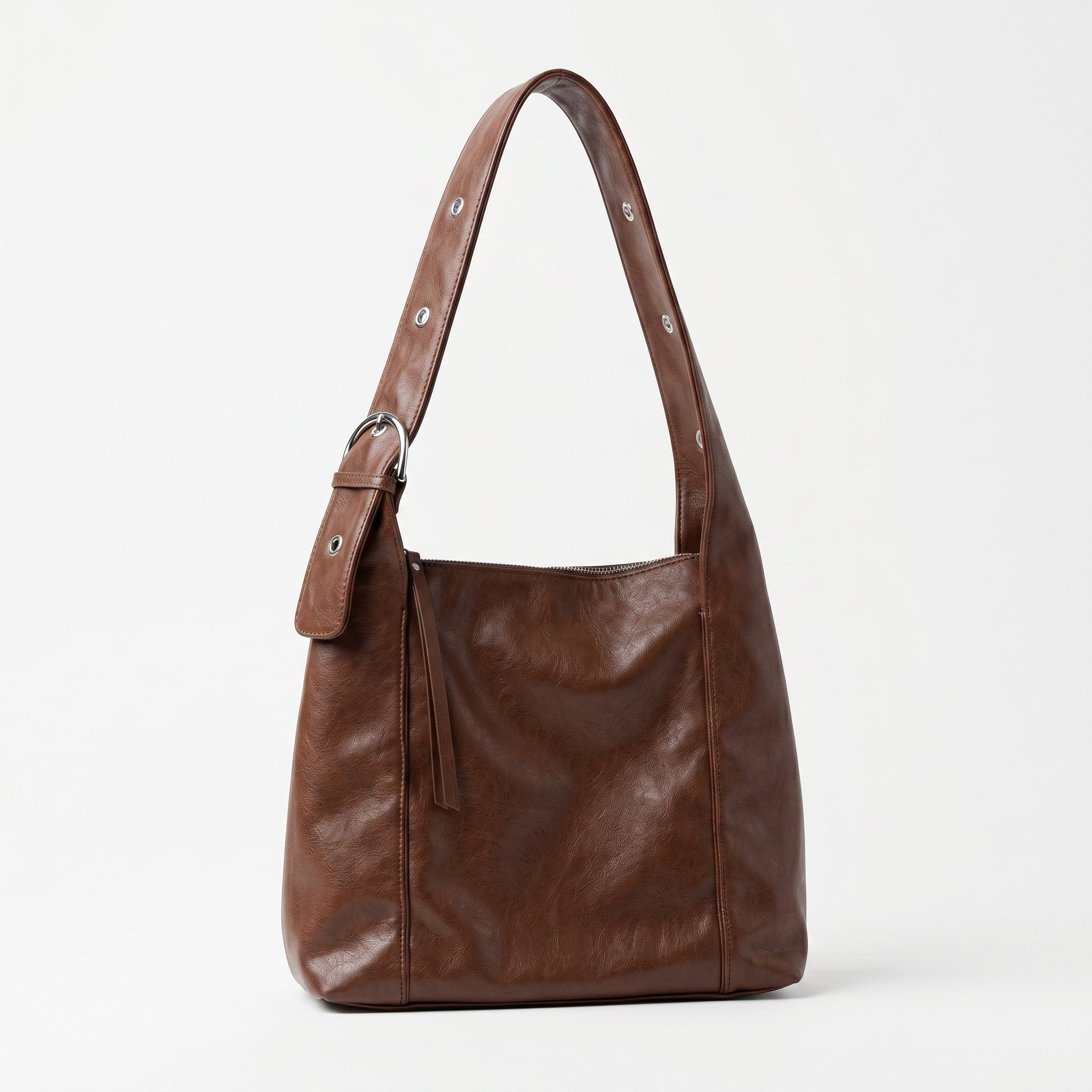 Melange - Jamie - Vegan Slouch Shoulder Bag - Coffee