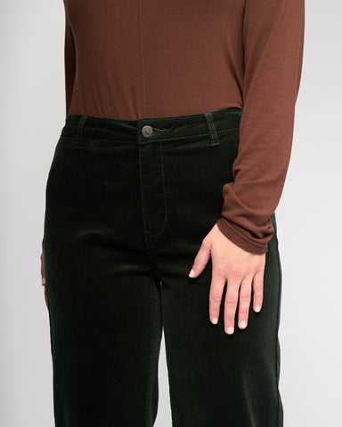 Vassalli - Market Cord Straight Leg Ankle Grazer  - Forest