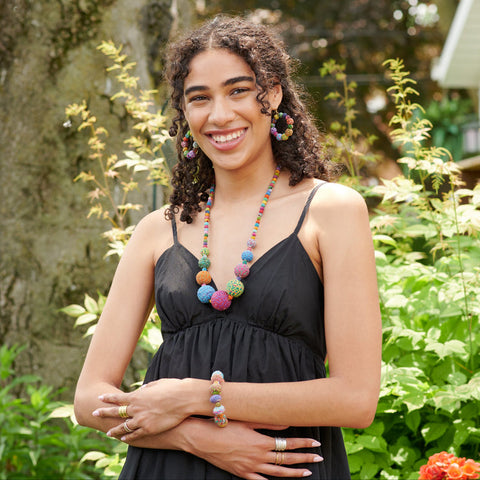WorldFinds - Kantha Threaded Graduated Necklace