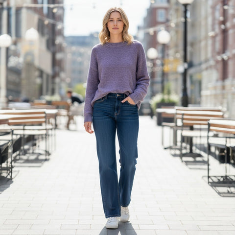 Mansted - Gerda - Lambswool Crew Neck - Plum