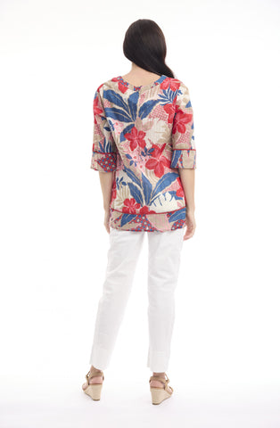 Orientique - Cotton Pleated Top - Cavailon