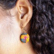 WorldFinds - Kantha Threadburst Solo Earrings - Petite