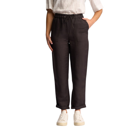 Vassalli - Oxford Ankle Gazer Pull On Pant - Chocolate