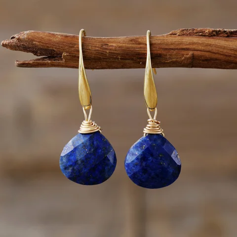 MCLuxe - Faceted Natural Stone Drop Earrings