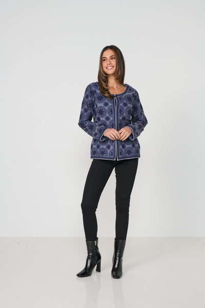 Caju - Mandala Embroidery Jacket - Indigo CZ1114