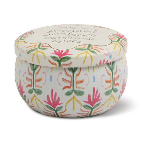 Paddywax - Tulip Printed Tin Candle - Gardernia