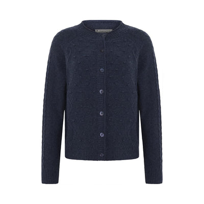 Mansted - Cabo Merino Cable Cardigan - Soft Blue