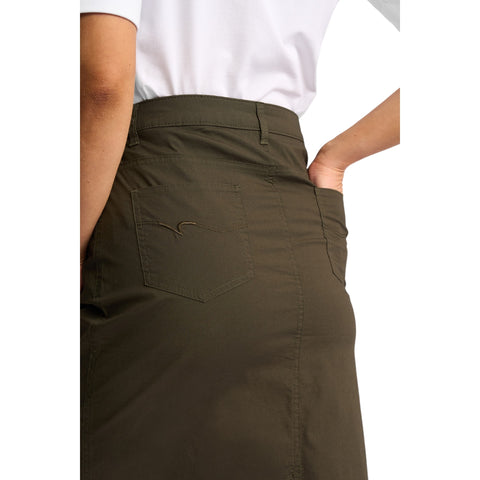 Vassalli - Poppy Popin Knee Length Skirt - Khaki
