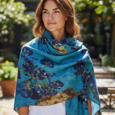 Melange - Irises Silk Scarf