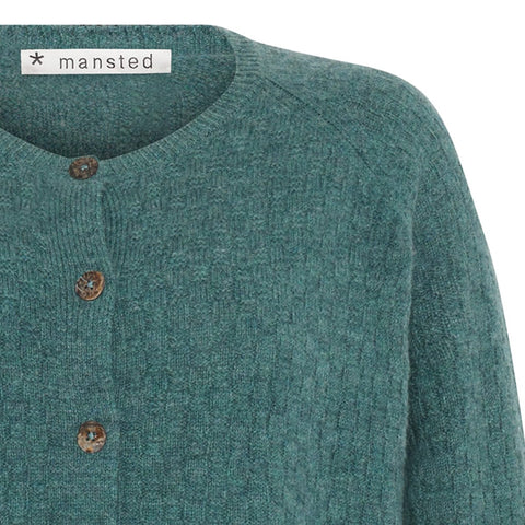 Mansted - Korrine - Lambswool Basketweave Cardigan - Sea