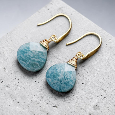 MCLuxe - Faceted Natural Stone Drop Earrings