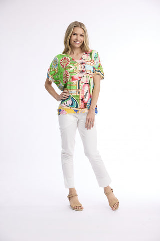 Orientique - Cotton Knit Digital Print Top - Garnier