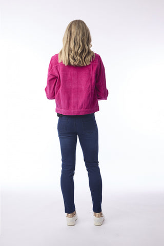 Orientique - Cord Biker Jacket - Deep Pink