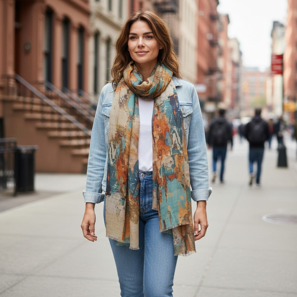 JJSisters - Wool/ Bamboo Blend Scarf-Grounded