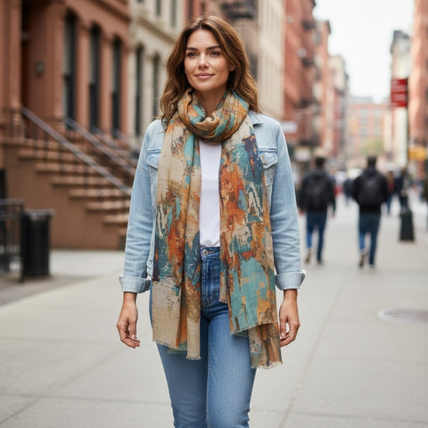 JJSisters - Wool/ Bamboo Blend Scarf-Grounded