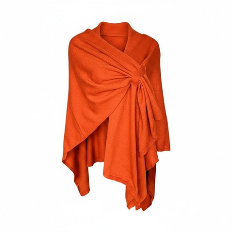 AUTN - Knitted Crossover Wrap - Burnt Orange - PH350027-07