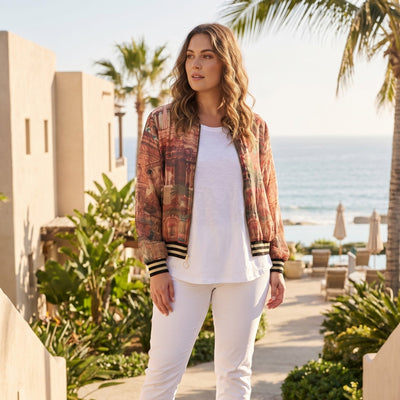 Orientique - Digital Printed Jacket with Zipper - Indian Vibes