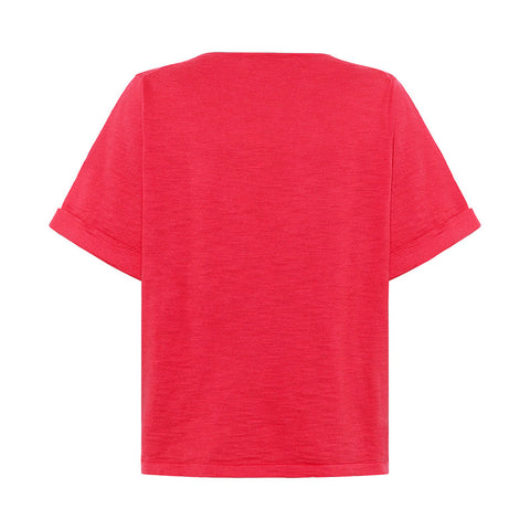 Mansted - Kat Organic Cotton Slub T Shirt - Raspberry