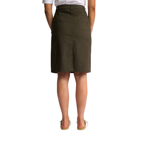 Vassalli - Poppy Popin Knee Length Skirt - Khaki