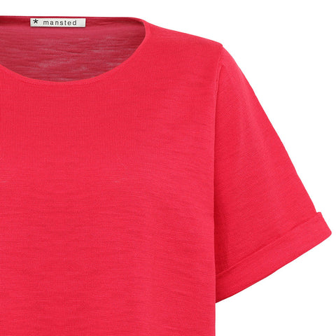Mansted - Kat Organic Cotton Slub T Shirt - Raspberry