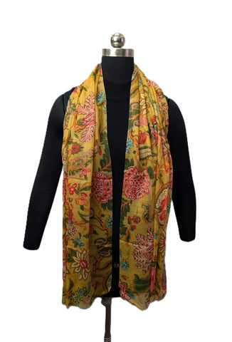United - Wool/Silk Print Scarf - Saffron Garden*