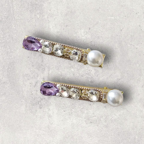 MCLuxe-Celeste Bloom- Purple Pearl Hairpin  - TS01144