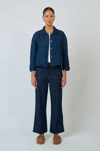 Naturals by O&J - Boxy Linen Jacket - Eclipse
