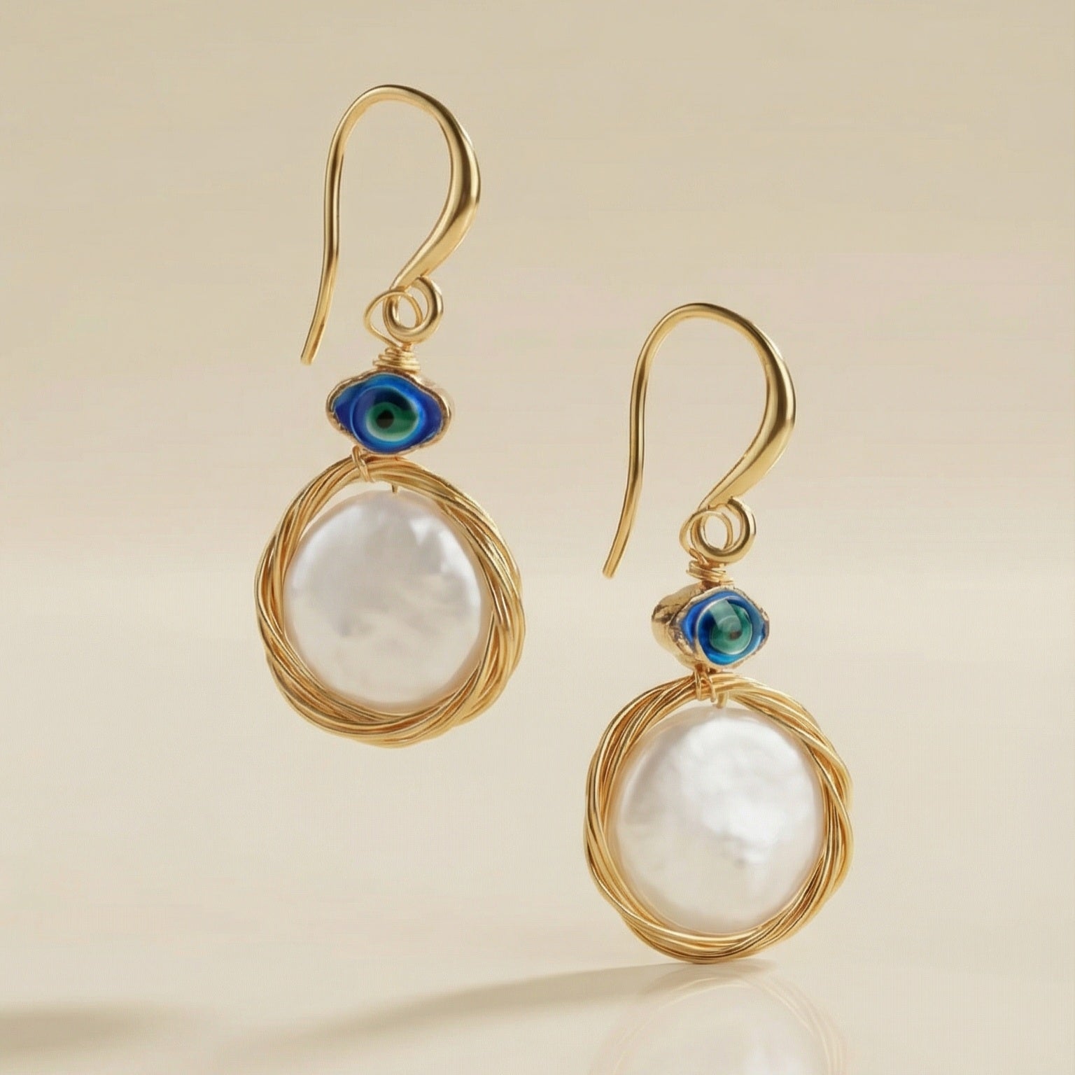 MCLuxe - Baroque Pearl Dangle Earrings - Gold Tone