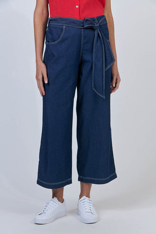Naturals by O&J - Cotton Wide Leg Long Pants - Chambray