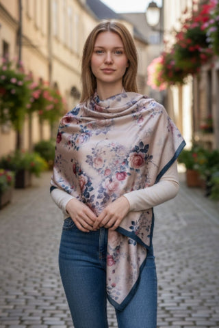 Melange - Rose Garden Silk Scarf - Multi